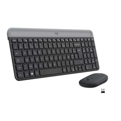 Logitech - MK470 Ultraslank draadloos toetsenbord + muis en stil draadloos systeem - Compacte en platte lay-out - 2,4 GHz USB-ontvanger