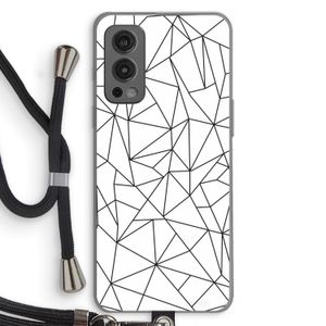 Geometrische lijnen zwart: OnePlus Nord 2 5G Transparant Hoesje met koord