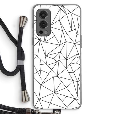Geometrische lijnen zwart: OnePlus Nord 2 5G Transparant Hoesje met koord