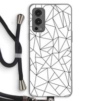 Geometrische lijnen zwart: OnePlus Nord 2 5G Transparant Hoesje met koord
