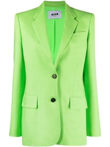 MSGM blazer à simple boutonnage - Vert