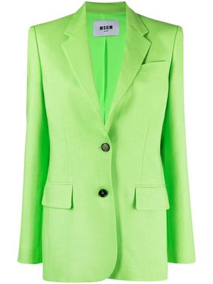 MSGM blazer à simple boutonnage - Vert