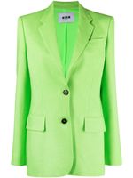 MSGM blazer à simple boutonnage - Vert - thumbnail