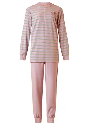 Badstof dames pyjama - Streep - Warme winter pyjama - Maat XL