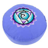 Meditatiekussen 5e chakra geborduurd - 33x17 cm - 2800 g - thumbnail