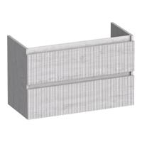 Brauer Joy Wavy - Onderkast Ondiep - 80 cm - met 2 Softclose Lades Greeploos en 1 Sifon Uitsparing - Forest Seashell