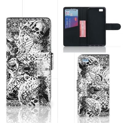 Telefoonhoesje met Naam Huawei Ascend P8 Lite Skulls Angel
