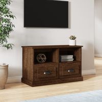 Tv-meubel 80x35x50 cm bewerkt hout bruineikenkleurig