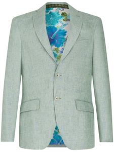 ETRO blazer en laine à simple boutonnage - Bleu