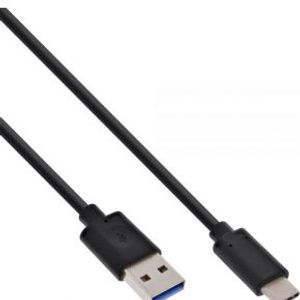 InLine 1m, USB3.1-C/USB3.1-A USB-kabel USB 3.2 Gen 2 (3.1 Gen 2) USB C USB A Zwart