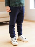 Joggingbroek van sweatstof voor jongens met sherpa voering marineblauw