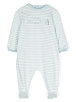 Moschino Kids pyjama rayé à logo brodé - Blanc - thumbnail