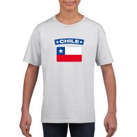 T-shirt Chileense vlag wit kinderen XL (158-164)  -