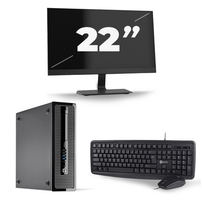 HP ProDesk 400 G1 SFF - Intel Core i7-4e Generatie - 16GB RAM - 256GB SSD - Windows 10 + 1x 22 inch Monitor