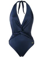 Brigitte maillot de bain à col v - Bleu