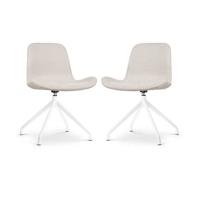 Nolon Nola-Fé Draaibare Eetkamerstoelen Set van 2 Beige - Wit