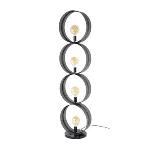 Giga Meubel - Vloerlamp Zwart Metaal - 40x30x162cm - 4-Lichts - Ring