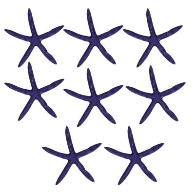 Decoratie paarse zeesterren - set 8x stuks - namaak artikel - zeesterren - maritiem leven