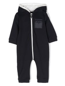 Moncler Enfant hoodie zippé à patch logo - Bleu