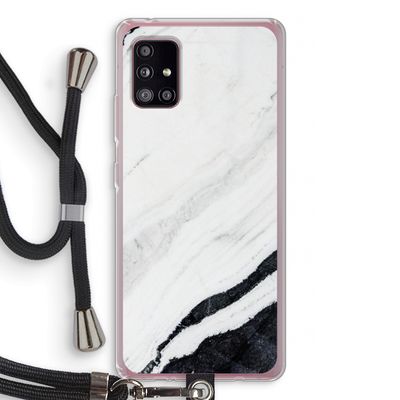 Elegante marmer: Samsung Galaxy A51 5G Transparant Hoesje met koord