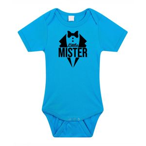 Little mister cadeau baby rompertje blauw jongens