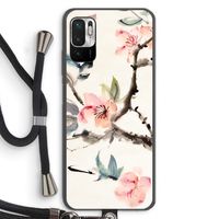 Japanse bloemen: Xiaomi Redmi Note 10 5G Transparant Hoesje met koord
