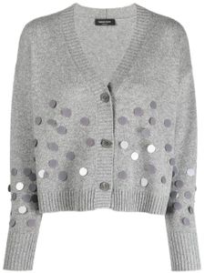 Fabiana Filippi cardigan orné de sequins à col v - Gris