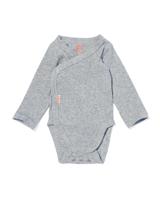 HEMA Newborn Meegroei Overslagromper Rib Met Bamboe Stretch Grijsmelange (grijsmelange) - thumbnail