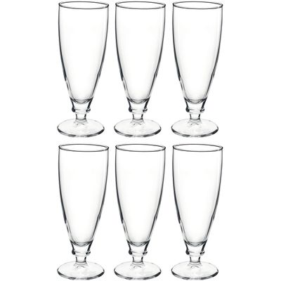 6x Stuks luxe Harmonia bierglazen op voet 380 ml