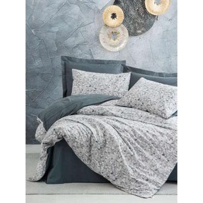 Beddengoedset - 1 dekbedovertrek 220 x 240 cm + 2 kussenslopen 60 x 60 cm - 100% katoen - Antraciet