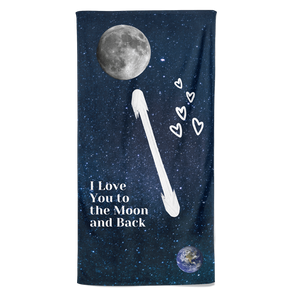 Valentijn handdoek I Love you to the Moon and back - Pillow Buddies