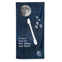 Valentijn handdoek I Love you to the Moon and back - Pillow Buddies