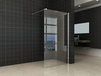 Saqu Splash inloopdouche met chroom muurprofiel 100x200cm Nanoglas