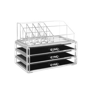 Cosmetische organizer met 3 lades, Transparant