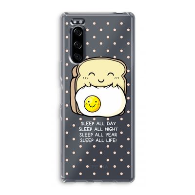 Sleep All Day: Sony Xperia 5 Transparant Hoesje