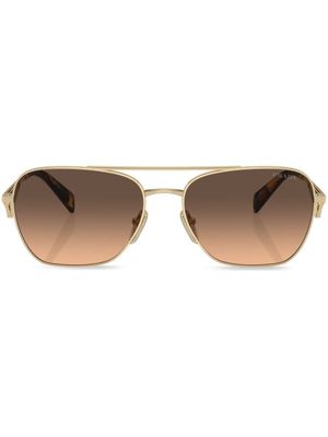 Prada Eyewear lunettes de soleil à monture rectangulaire - Or