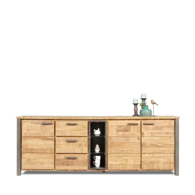 Dressoir (220cm) Steelwood - Seasoned Brown Dressoir (220cm) Steelwood - Seasoned Brown