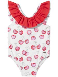 Patachou maillot de bain volanté à imprimé cerise - Rouge