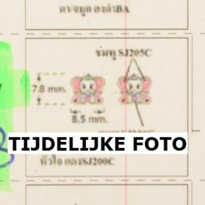 TFT Oorknoppen Olifant Zilver Gerhodineerd Glanzend
