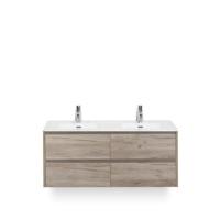 Dante Badmeubelset 120 cm - 4 laden Craft Oak - Keramische Wastafel Wit Cover