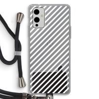 Strepen zwart-wit: OnePlus 9 Transparant Hoesje met koord