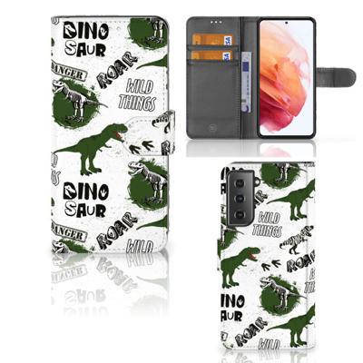 Telefoonhoesje | Met pasjeshouder | voor Samsung Galaxy S21 Dinosaurus