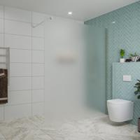 Fortifura Galeria inloopdouche - 160x200cm - mat glas - wandarm - Geborsteld RVS PVD (RVS) SW797932/SW797908