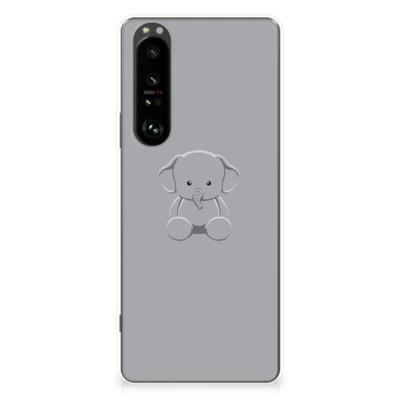 Sony Xperia 1 III Telefoonhoesje met Naam Grijs Baby Olifant Sony Xperia 1 III Telefoonhoesje met Naam Grijs Baby Olifant