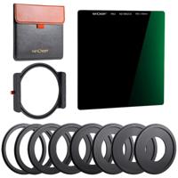 K&F Concept vierkante filterkit met houder, ND1000 filter en 8 adapterringen