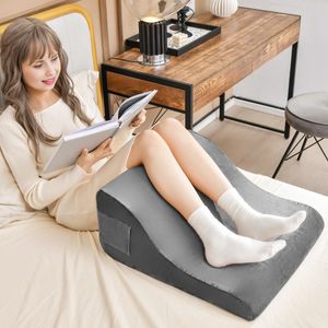 Wigkussenset Verwijderbaar en Wasbaar Ergonomisch Ontwerp Nek/Rug/Been Ondersteuning Multi-Kinetisch Combinatie Kussen Grijs