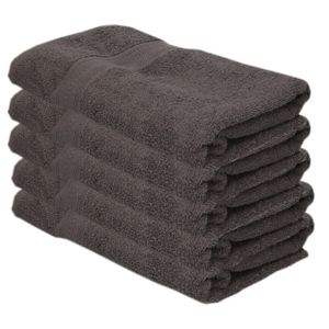 5x Voordelige badhanddoeken grijs 70 x 140 cm 420 grams   -