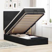 Ottoman bed met matrassen 90x190cm fluweel zwart