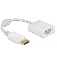 Delock 61007 DisplayPort / VGA Adapter [1x DisplayPort stekker - 1x D-sub bus 15-polig] Wit 0.15 m