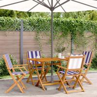 5-delige Tuinset massief hout en stof blauw en wit 5-delige Tuinset massief hout en stof blauw en wit
